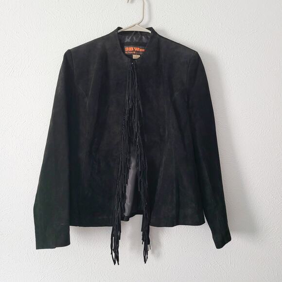 3B West by Tan Smith Boho Suede Fringe Leather southwest rodeo Jacket - Picture 11 of 11